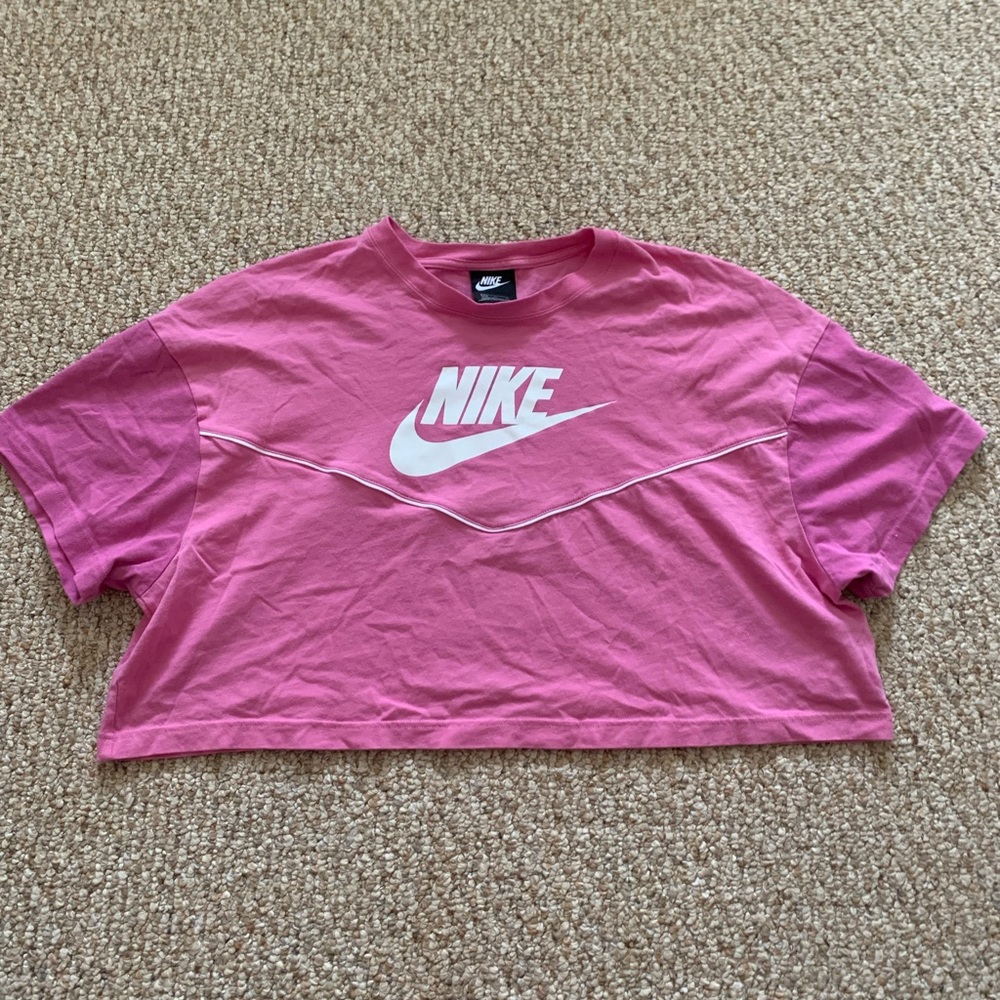 Pink nike crop top